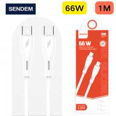 سلك شاحن سيليكون من شركة سينديم بقوة 66 واط بخاصية الشحن السريع تايب سي الى تايب سي