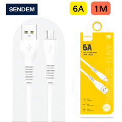 سلك شاحن سيليكون من شركة سينديم بخاصية الشحن السريع يو اس بي الى مايكرو