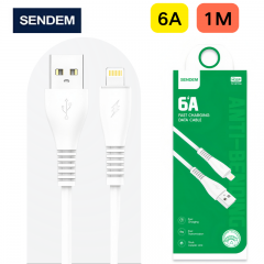 سلك شاحن سيليكون من شركة سينديم بخاصية الشحن السريع يو اس بي الى لايتنينق