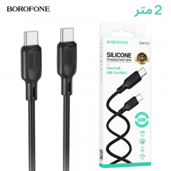 سلك شاحن من شركة بوروفون سريع تايب سي الى تايب سي بقوة 60 واط بطول 2 متر