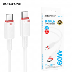 سلك شاحن من شركة بوروفون تايب سي الى تايب سي بقوة 60 واط بطول1 متر