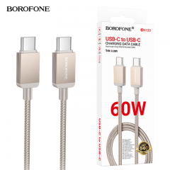 ‫‫‫سلك شاحن من شركة بوروفون تايب سي الى تايب سي بقوة 60 واط بطول1 متر