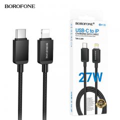 سلك شاحن من شركة بوروفون تايب سي الى لايتنينق بقوة 27 واط بطول1 متر