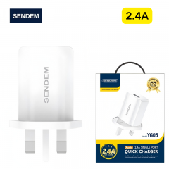 شاحن جداري شحن سريع 2.4 منفذ يو اس بي