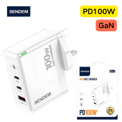 شاحن جداري شحن سريع بقوة 100 واط عدة منافذ