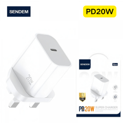 شاحن جداري شحن سريع بقوة 20 واط منفذ تايب سي