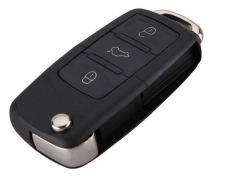 10pcs VW folding 3 buttons remote flip key shell case blank fob Jetta Passat Caddy T5