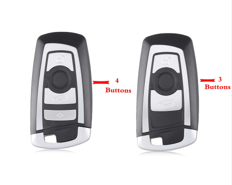 5 pcs 3/4 Buttons Smart Remote Keyless Shell for BMW 5 7 Series with Emergency Blade Keyless Entry Fob Car-Styling Alarm Cover