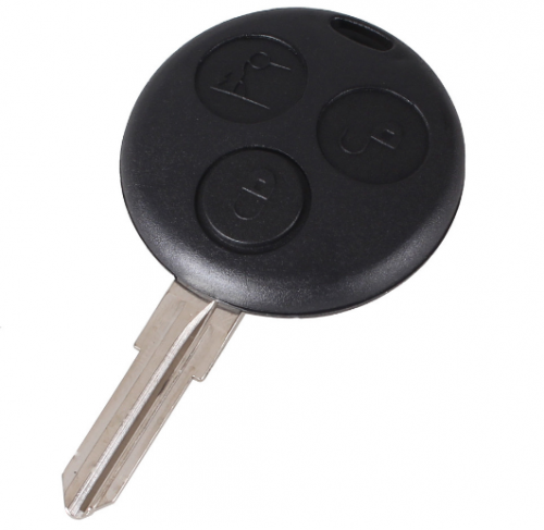 Replacement For Mercedes Benz SMART Fortwo Cas 3 Button Uncut Blank Blade Remote Key Shell Fob Replace