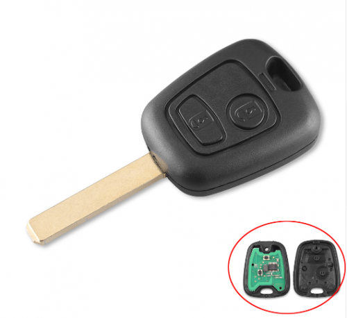 2 Buttons 433MHZ Remote Car Key Keyless For Peugeot 307 Citroen C1 C3 Car Key VA2 Blade With PCF7961 Chip