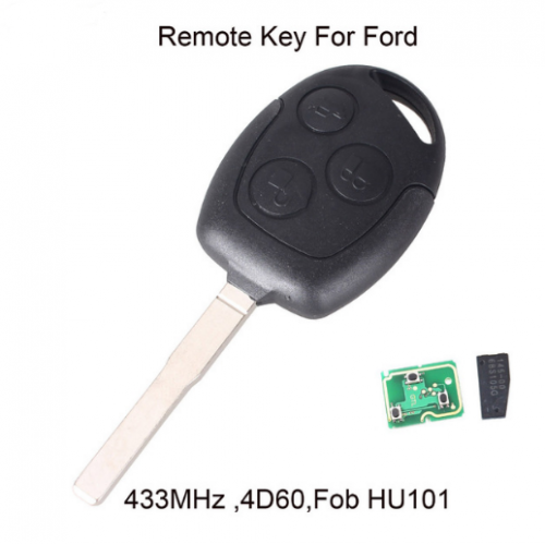 Remote Key 3 Buttons 315/433MHz With 4D60 Chip for Ford Focus Fiesta Mondeo 2001-2007 C MAX Fusion Transit KA HU101 Blade