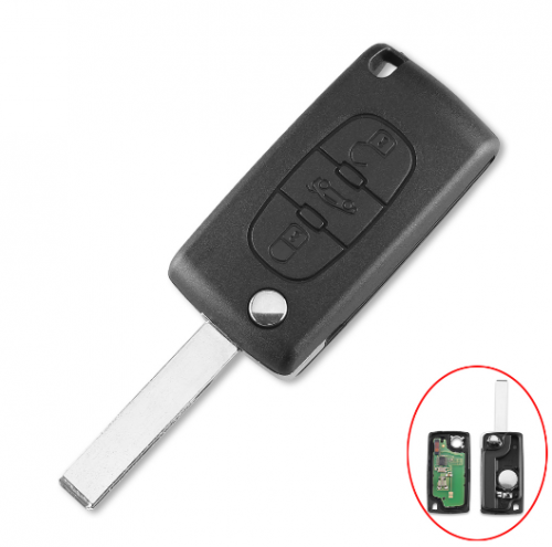 Car Remote Flip Key For PEUGEOT 207 208 307 308 408 Partner Keyless Entry HU83 Blade CE0536 433MHz Circuit Board