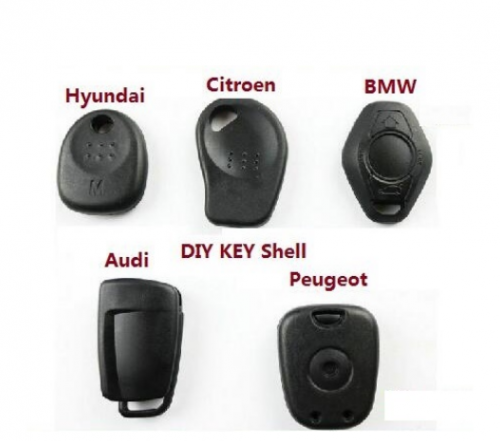 10 pcs/lot Universal Car key Shell For Audi/BMW/Hyundai/Citroen/Peugeot key handle shell DIY fixed without Key blade