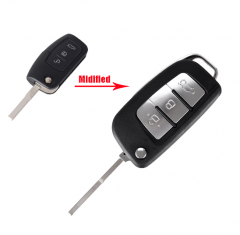 10 pcs Midified 3 Buttons Flip Folding Remote Car Key Shell Fob For FORD Focus Monde HU101 Blade