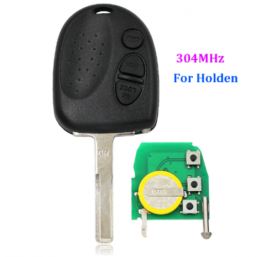 Remote Key 3 Button Remote for Holden Commodore VS VR VT VX VY VZ WK WL 304MHZ with HU43 UNCUT BLADE