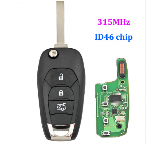 NEW Style Folding Flip 3 Button Remote Key For Chevrolet Cruze Avo 315MHZ With 46 Chip