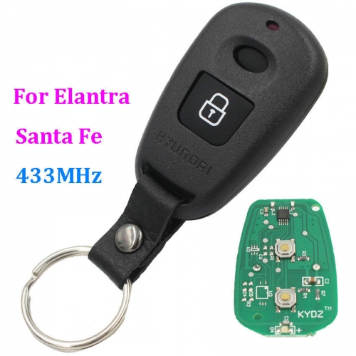 Remote Key fob Control 433MHz 2 Button for Hyundai Elantra Santa Fe