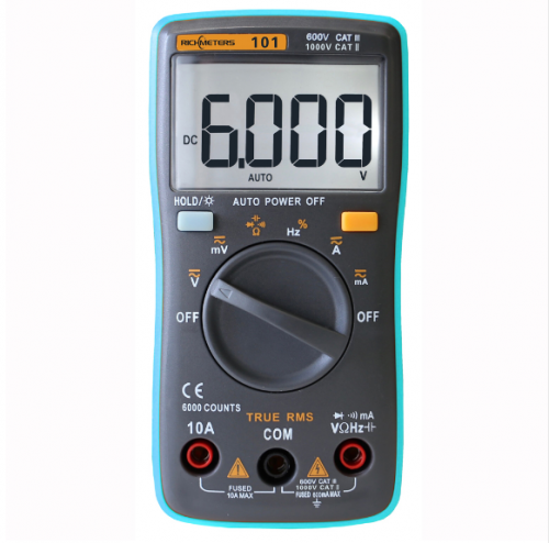 RM101 Digital Multimeter 6000 counts Backlight AC/DC Ammeter Voltmeter Ohm Portable Meter voltage meter RICHMETERS