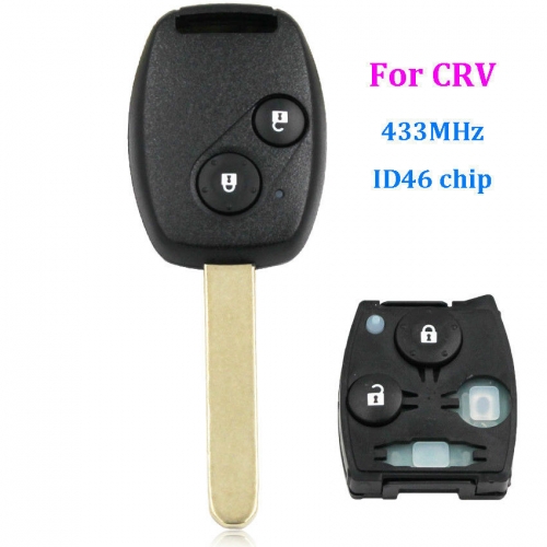 Remote Key Fob 2 Button 433MHz for Honda CRV ID46 Chip Ignition Key