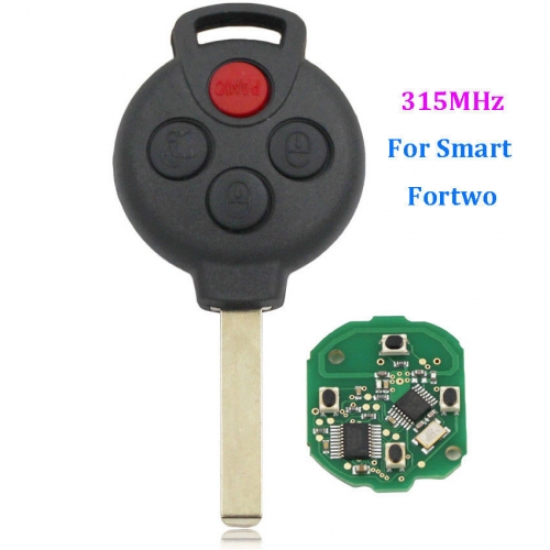 3+1 BTN For Mercedes-Benz 2005-2015 Smart Remote key 315MHz ID46 KR55WK45144