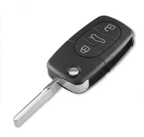 Replacement 3 Buttons Flip Car Key Case Shell Fob For Audi TT A4 A6 A8 Quattro With Blade