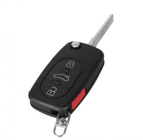 4 Button + Panic Replacement Car Remote Key Shell For Audi A4 A6 A8 TT With Blade 3+1 buttons