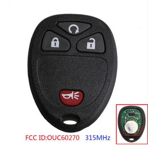 10pcs 4 Buttons 3+1 3 Buttons Remote Keyless Entry Key 315Mhz Fob For Chevrolet Cadillac Buick Acadia Savana Sierra OUC60270 New