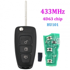 3 Buttons Remote Key 433MHZ with 4D63 80Bit Chip for Ford Focus Modeo C-MAX
