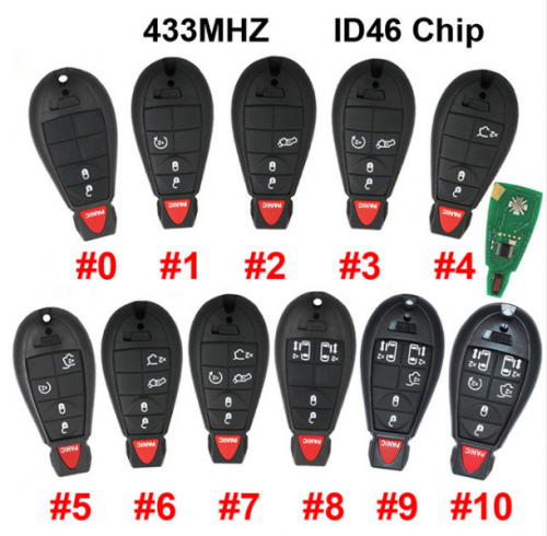 2/3/4/5/6/7 Button Remote Smart Car Key 433MHZ ID46 PCF7941 Chip for Chrysler Town & Country for Jeep for Dodge Magnum Durango