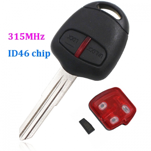 Remote Key Fob 2 Button for Mitsubishi Lancer Outlander with ID46 Chip 315MHz