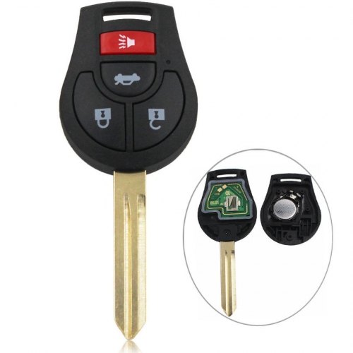 3+1 button Remote Key Fob 315MHz for Nissan March Sunny with Chip Id46 (PCF7936)