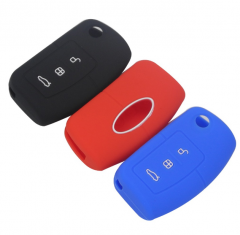 Silicone Cover for Ford Fiesta Focus 2 Ecosport Kuga Escape Car Flip folding Remote key Case 3 Buttons