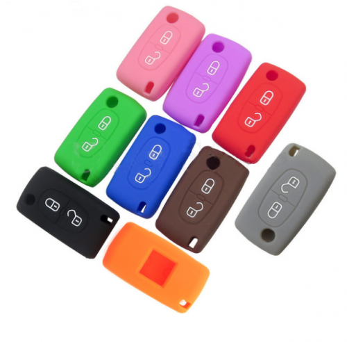 10pcs Silicone Case for Citroen C4 C5 C3 C2 C4L Xsara Picasso for Peugeot 208 207 308 RCZ 408 407 307 206 Car Flip Key Cover