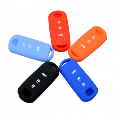 10pcs OkeyTech Soft Silicone Rubber Car Key Cover Case For Mazda 2 3 5 6 8 Atenza CX5 CX-7 CX-9 MX-5 RX Smart 3 Buttons Key Case Shell