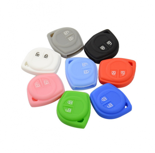 10pcs Colorful 2 Buttons Soft Silicone Rubber Remote Car Key Cover Case For Suzuki Sx4 Swift Liana Vitara Jimny Alto Ignis Esteem