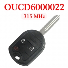 315 MHz 3 Buttons Remote Head Key for Ford / Mercury 2001-2018 - OUCD6000022 (with 4D63 80 Bit Chip)