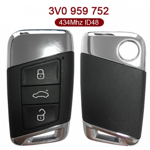 Original 3 Buttons 434 MHz Smart Proximity Key for VW Skoda - 3V0 959 752