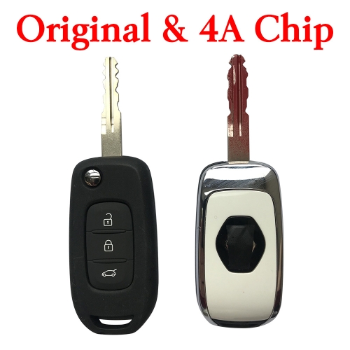 Original 3 Buttons 434 MHz Flip Remote Key for Renault Megane 4 Captur Kadjar Symbol