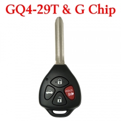 3+1 Buttons 315 MHz Remote Key for Toyota Avalon Matrix Venza Corolla 2010-2014 - GQ4-29T (G Chip)