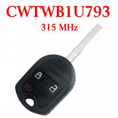 315 MHz 3 Buttons Remote Head Key for Ford Fiesta 2015-2017 - CWTWB1U793 ( with 4D63 80 Bit Chip)