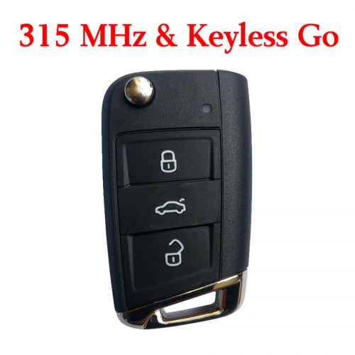 Original 315 MHz Flip Proximity Key for VW MQB Golf 7 - With Keyless Go