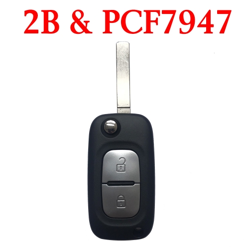 2 Buttons 434 MHz Flip Remote Key for Renault - PCF7947