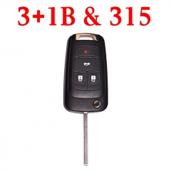 315 MHz 3+1 Buttons Flip Proximity Key for 2010-2017 Chevrolet Camaro Cruz Equinox Impala Malibu Sonic