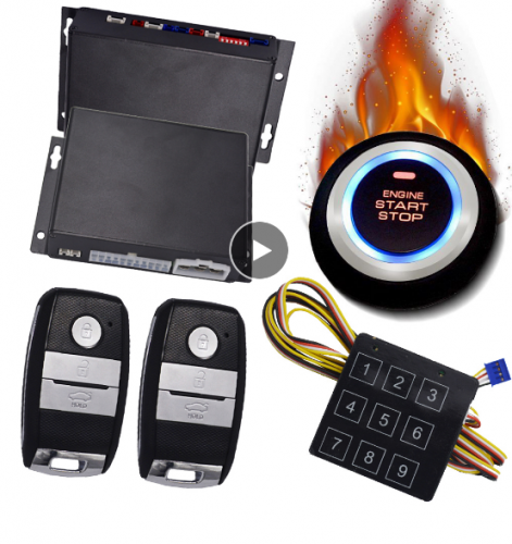 Cardot smart key engine start car alarm system pke Keyless Entry Comfort Access System fits mechanical steering wheel lock car