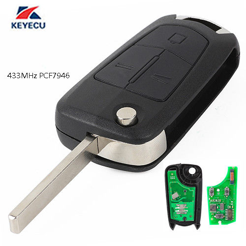 Flip Remote Key Fob 3 Button 433MHz PCF7946 for Vauxhall Opel Vectra C Signum