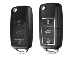 Flip Folding Car Key Shell Fob Case For Volkswagen Vw Jetta Golf Passat Beetle Polo Bora 3 Buttons Remote Key Fob Case