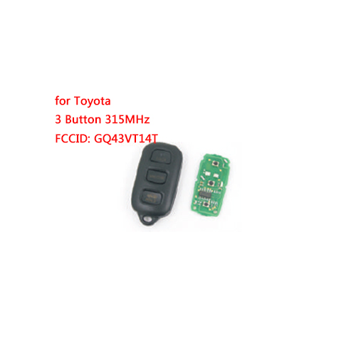 315 Mhz 3+1 Buttons RemoteControl for Toyota FCC ID: GQ43VT14T