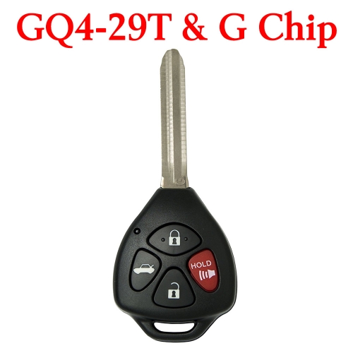 3+1 Buttons 315 MHz Remote Key for Toyota Avalon Matrix Venza Corolla 2010-2014 - GQ4-29T (G Chip)