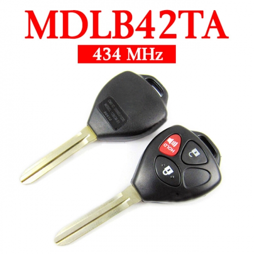 Original 3 Buttons 434 MHz Remote Head Key for Toyota Hilux Fortuner 4 Runner - MDL B42TA  with logo