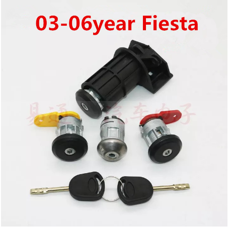 Car lock cylinder full set for Ford 03-06Year old version Fiesta,spark and door lock cylinder with two keysv